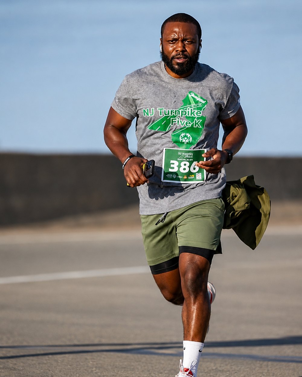 Ace running the NJ Turnpike Five K